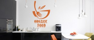 Samolepka na ze s textem - Organic food, polep na stnu a nbytek